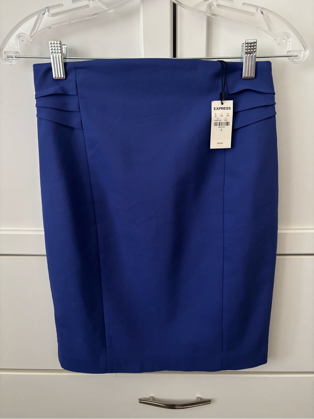 BRAND NEW Express Cobalt Blue Pencil Skirt - High Waisted, Size 2